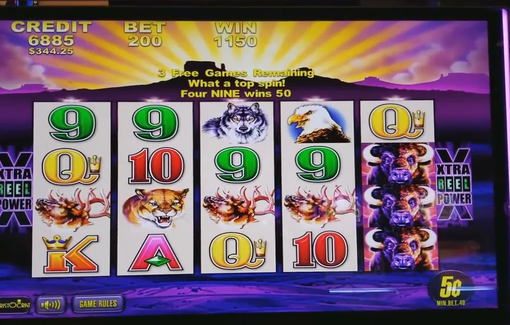 Buffalo pokie feature and big win